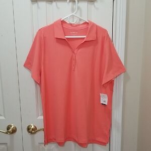 2/$13 NWT Croft & Barrow Peach Polo Shirt Sz 2X